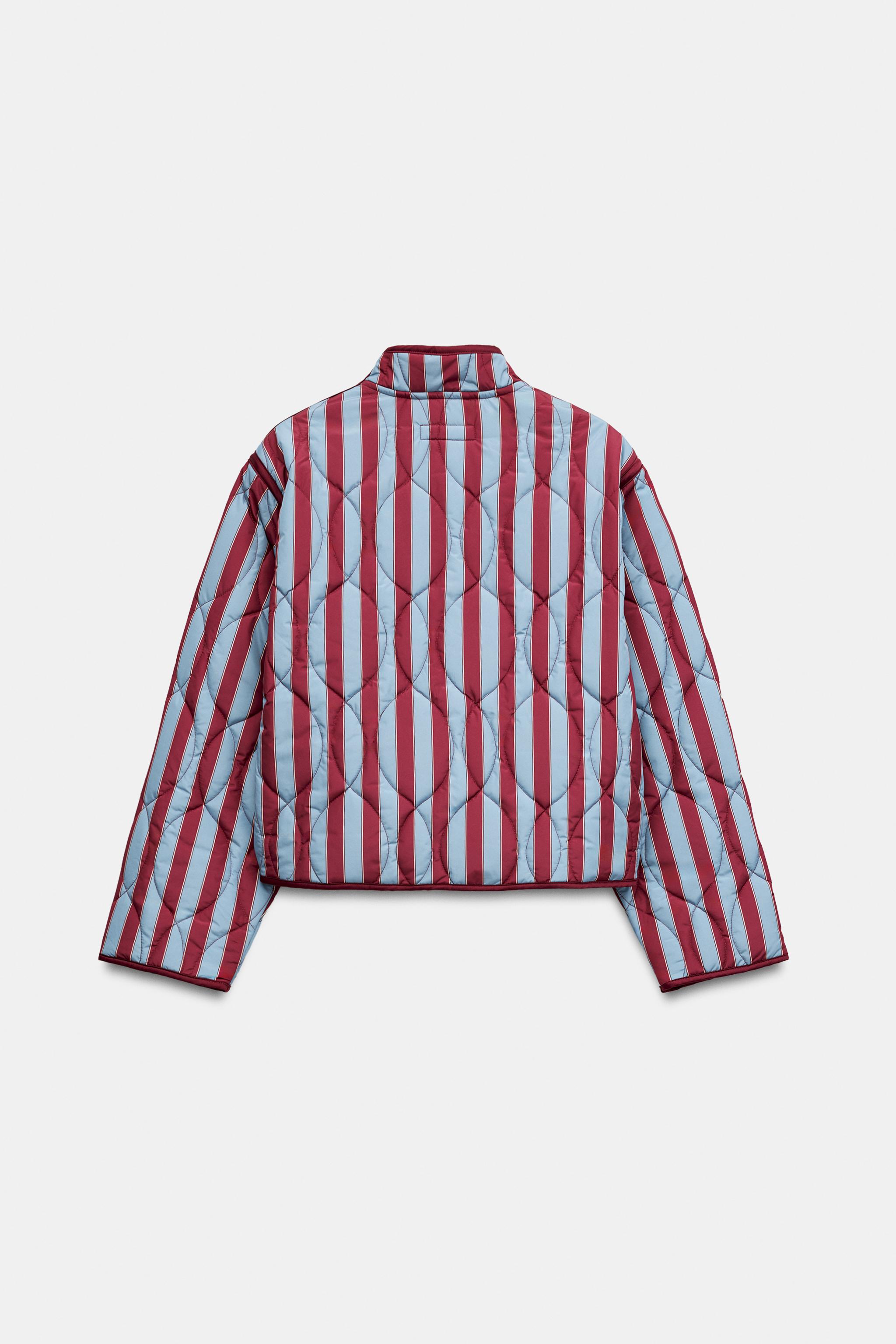 BLOUSON MATELASSÉ À RAYURES ET BRANDEBOURGS